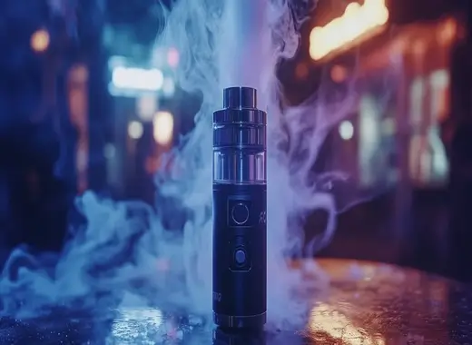 vecteezy vaporizer e cigarette device in smoky night atmosphere neon